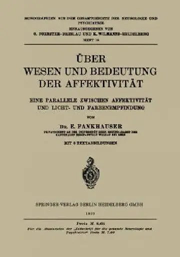 Cover of Über Wesen Und Bedeutung Der Affektivität