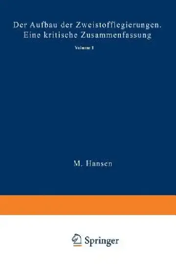 Cover of Der Aufbau Der Zweistofflegierungen