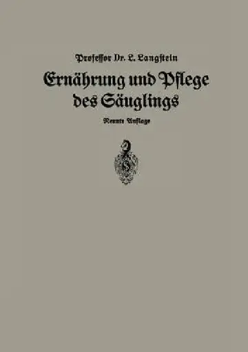 Cover of Ernährung Und Pflege Des Säglings