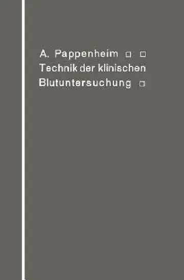 Cover of Technik Der Klinischen Blutuntersuchung Für Studierende Und Ärzte