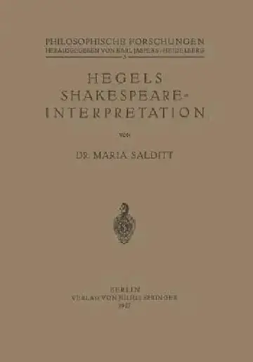 Cover of Hegels Shakespeare- Interpretation