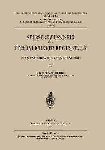 Cover of Selbstbewusstsein Und Persönlichkeitsbewusstsein