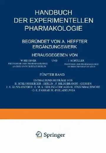 Cover of Handbuch Der Experimentellen Pharmakologie -- Ergänzungswerk