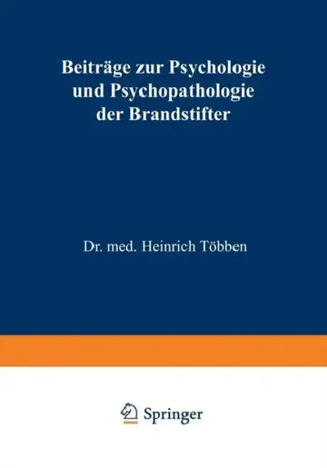 Cover of Beiträge Zur Psychologie Und Psychopathologie Der Brandstifter