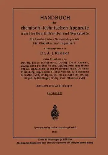 Cover of Handbuch Der Chemisch-Technischen Apparate Maschinellen Hilfsmittel Und Werkstoffe
