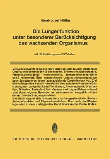 Cover of Die Lungenfunktion Unter Besonderer Berücksichtigung Des Wachsenden Organismus