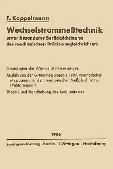 Cover of Wechselstrommeßtechnik