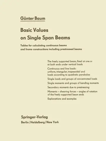 Cover of Basic Values on Single Span Beams