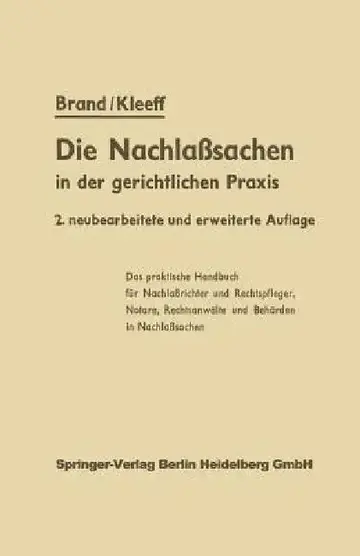 Cover of Die Nachlaßsachen in Der Gerichtlichen PRAXIS