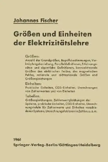 Cover of Größen Und Einheiten Der Elektrizitätslehre