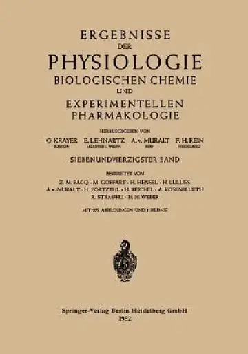 Cover of Ergebnisse Der Physiologie Biologischen Chemie Und Experimentellen Pharmakologie