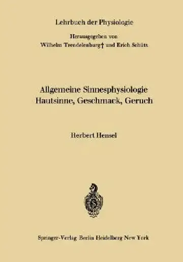 Cover of Allgemeine Sinnesphysiologie Hautsinne, Geschmack, Geruch