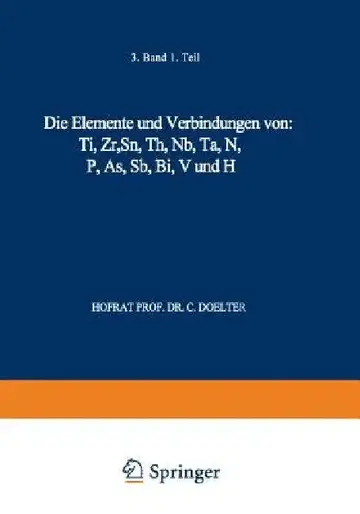Cover of Die Elemente Und Verbindungen Von
