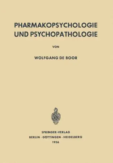Cover of Pharmakopsychologie Und Psychopathologie
