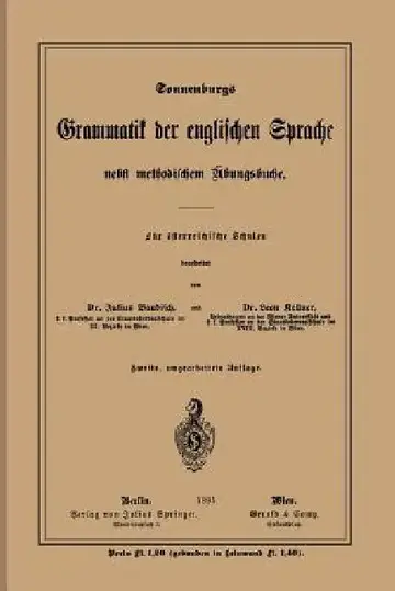 Cover of Grammatik Der Englischen Sprache