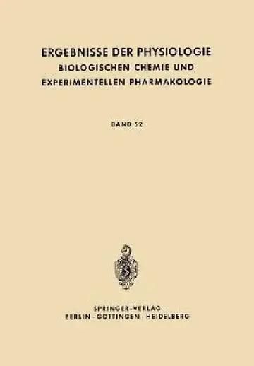 Cover of Ergebnisse Der Physiologie Biologischen Chemie Und Experimentellen Pharmakologie