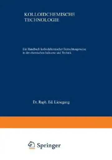 Cover of Kolloidchemische Technologie