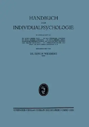 Cover of Handbuch Der Individualpsychologie