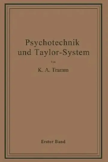Cover of Psychotechnik Und Taylor-System