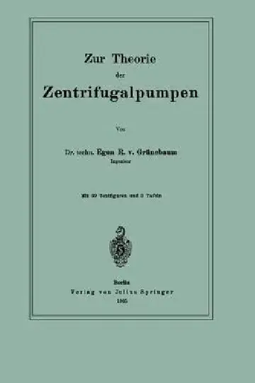 Cover of Zur Theorie Der Zentrifugalpumpen