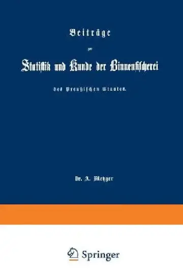 Cover of Beiträge Zur Statistik Und Kunde Der Binnenfischerei Des Preußischen Staates