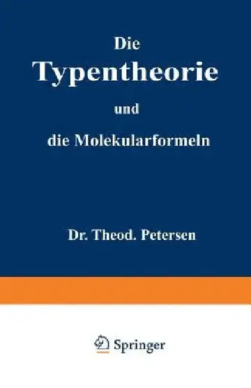 Cover of Die Typentheorie Und Die Molekularformeln
