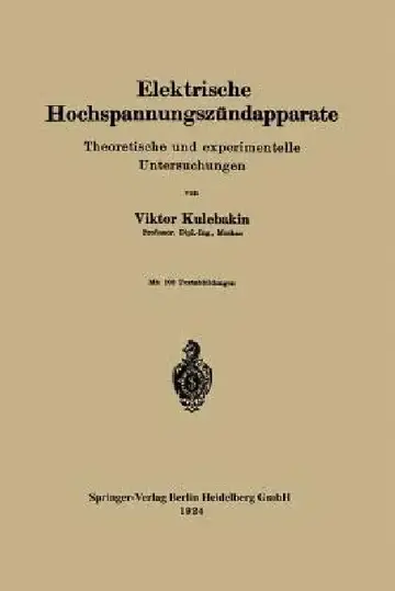 Cover of Elektrische Hochspannungszündapparate