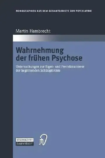 Cover of Wahrnehmung Der Frühen Psychose
