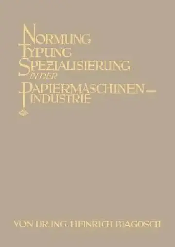 Cover of Normung Typung Spezialisierung in Der Papiermaschinen-Industrie