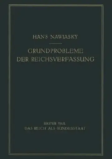 Cover of Grundprobleme Der Reichsverfassung