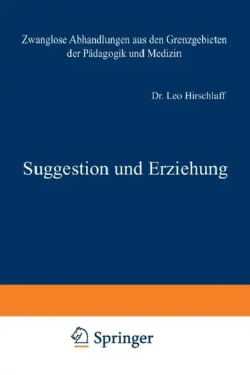 Cover of Suggestion Und Erziehung