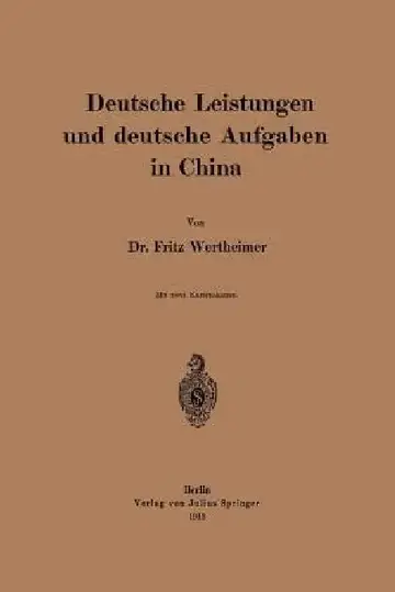 Cover of Deutsche Leistungen Und Deutsche Aufgaben in China