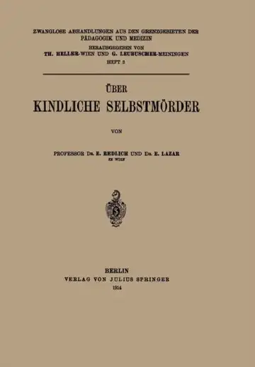 Cover of Über Kindliche Selbstmörder