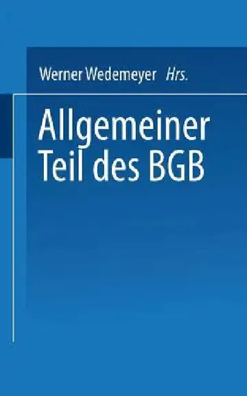 Cover of Allgemeiner Teil Des BGB