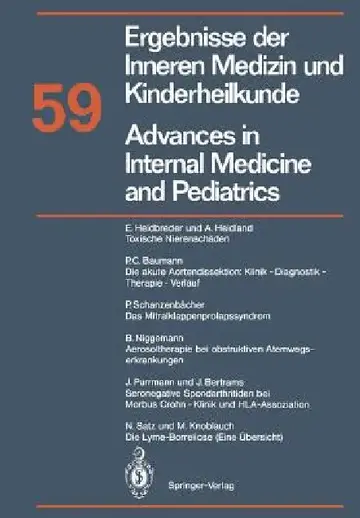 Cover of Advances in Internal Medicine and Pediatrics / Ergebnisse Der Inneren Medizin Und Kinderheilkunde