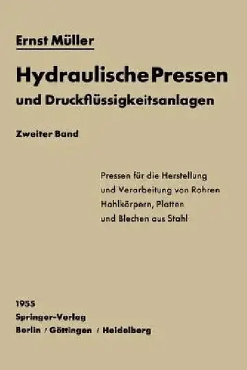 Cover of Hydraulische Pressen Und Druckflüssigkeitsanlagen