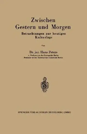 Cover of Zwischen Gestern Und Morgen