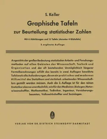 Cover of Graphische Tafeln Zur Beurteilung Statistischer Zahlen