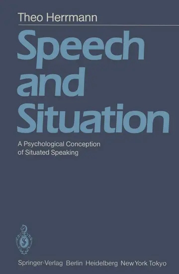 Cover of Speech and Situation