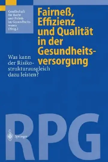 Cover of Fairneß, Effizienz Und Qualität in Der Gesundheitsversorgung