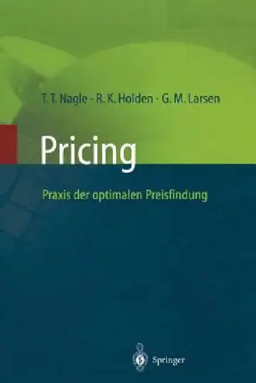Cover of Pricing -- PRAXIS Der Optimalen Preisfindung
