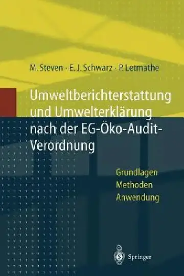 Cover of Umweltberichterstattung Und Umwelterklärung Nach Der Eg-Ökoaudit-Verordnung