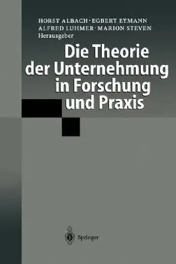 Cover of Die Theorie Der Unternehmung in Forschung Und PRAXIS
