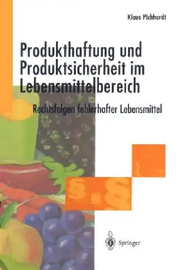 Cover of Produkthaftung Und Produktsicherheit Im Lebensmittelbereich