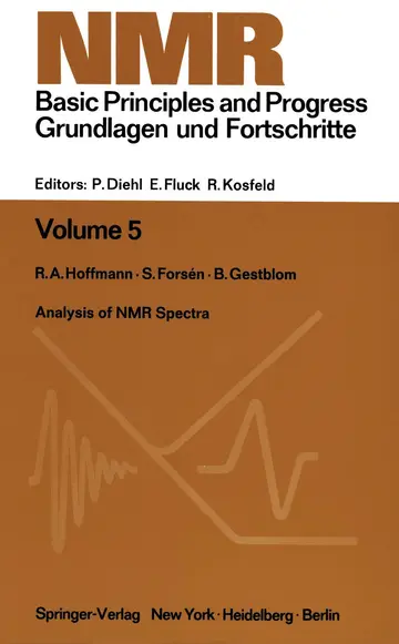 Cover of Analysis of NMR Spectra