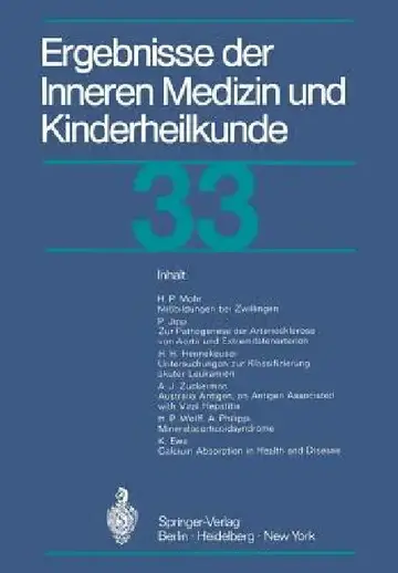 Cover of Ergebnisse Der Inneren Medizin Und Kinderheilkunde