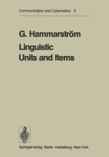 Cover of Linguistic Units and Items