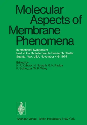 Cover of Molecular Aspects of Membrane Phenomena