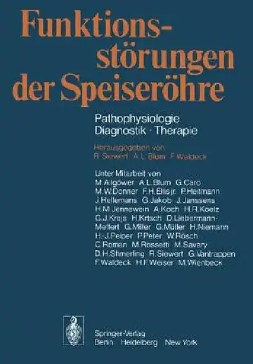 Cover of Funktionsstörungen Der Speiseröhre