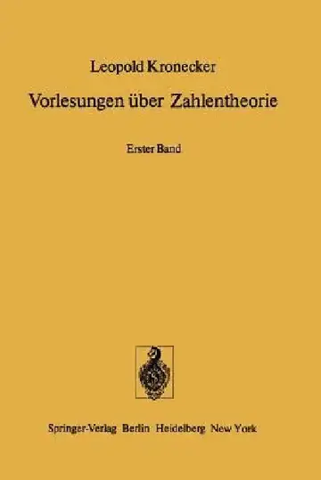 Cover of Vorlesungen Über Zahlentheorie